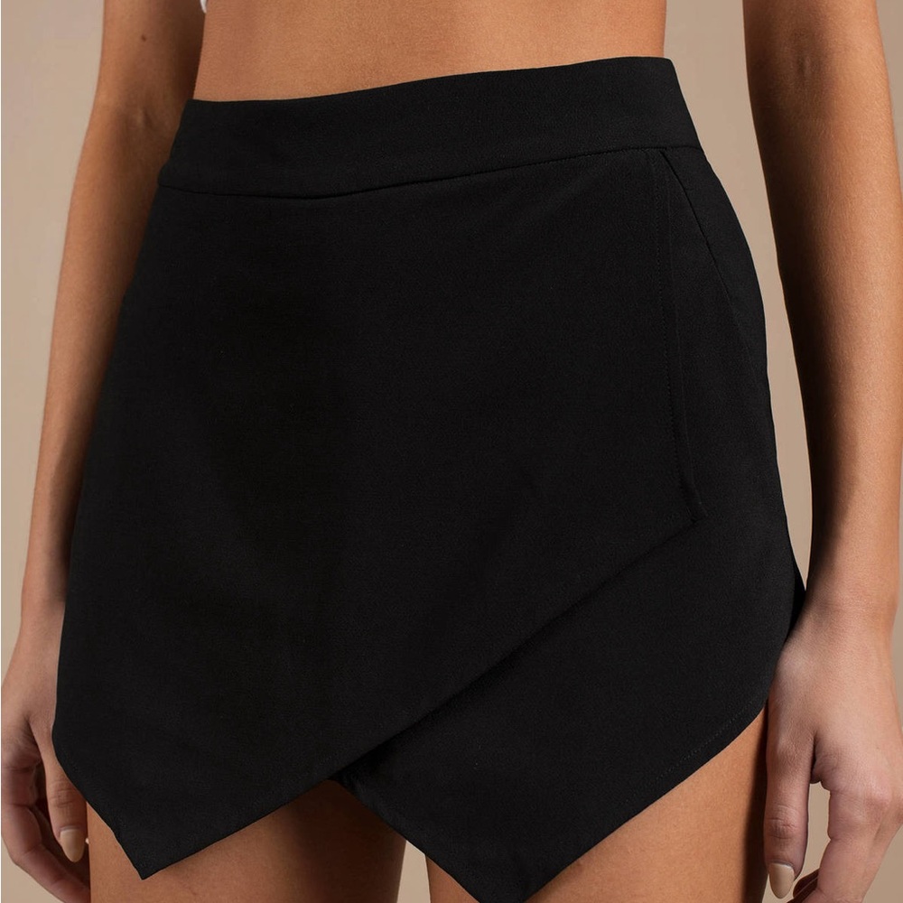 Black Asymmetrical Skort